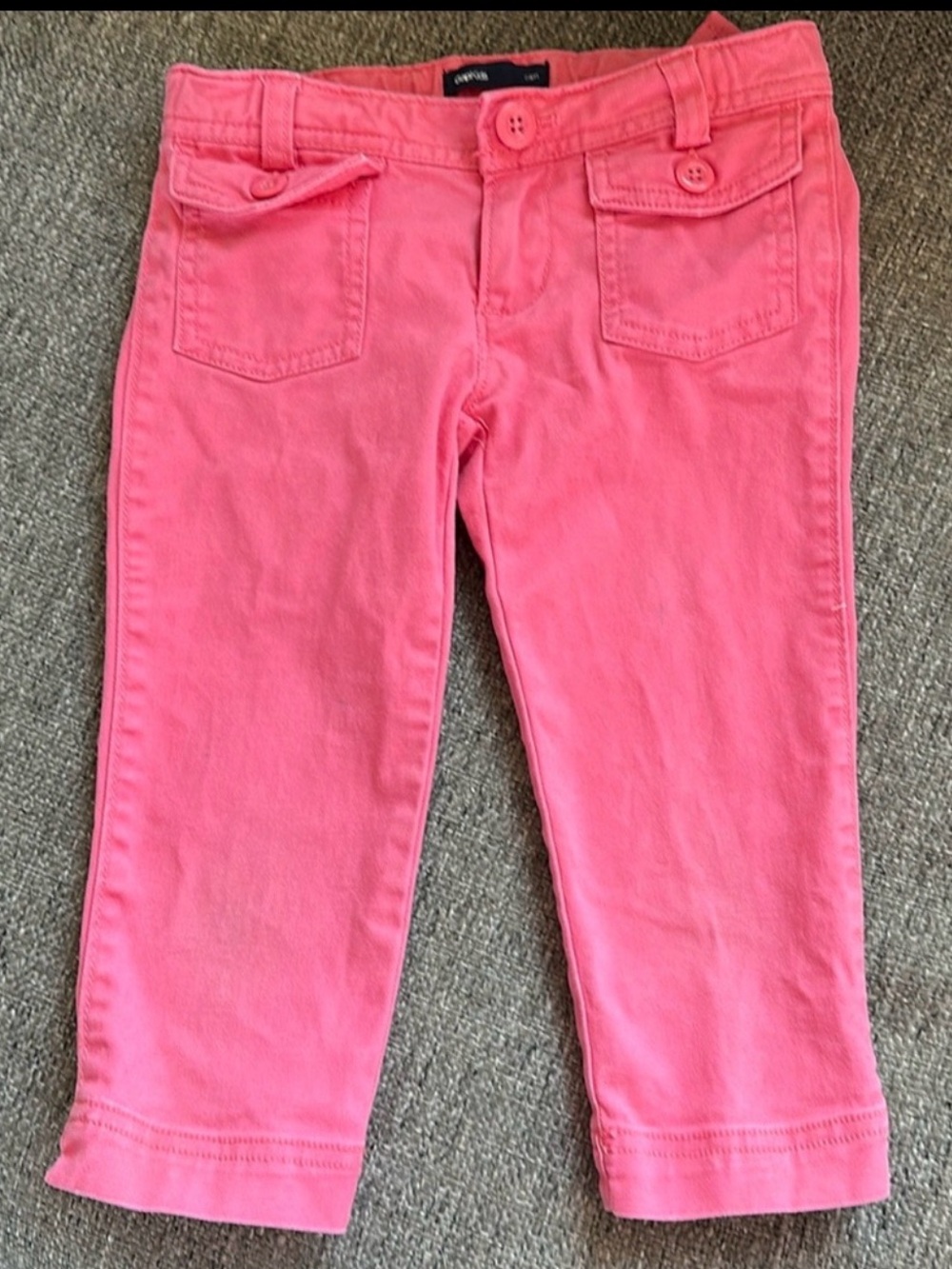 GapKids Girls Adjustable Waist Capri Cargo Pants Coral Watermelon Pink Size 5
